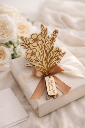 Bouquet en Bois Gravé pour Maman – Cadeau Personnalisé