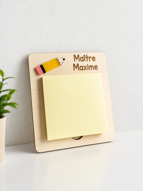 1 Porte Post-it personnalisé Crayon - Cadeau unique