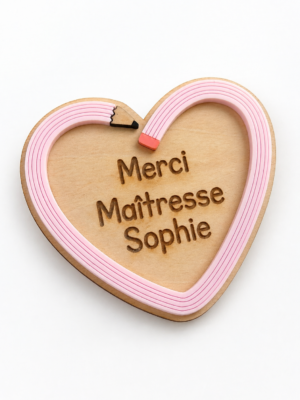 Magnet Cœur Personnalisé – Cadeau Remerciement Maîtresse