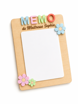 Tableau Mémo Effaçable Personnalisé – Cadeau Prénom (Maîtresse, Nounou, Maman…)