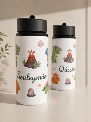 Gourde personnalisée enfant – 6 thèmes au choix